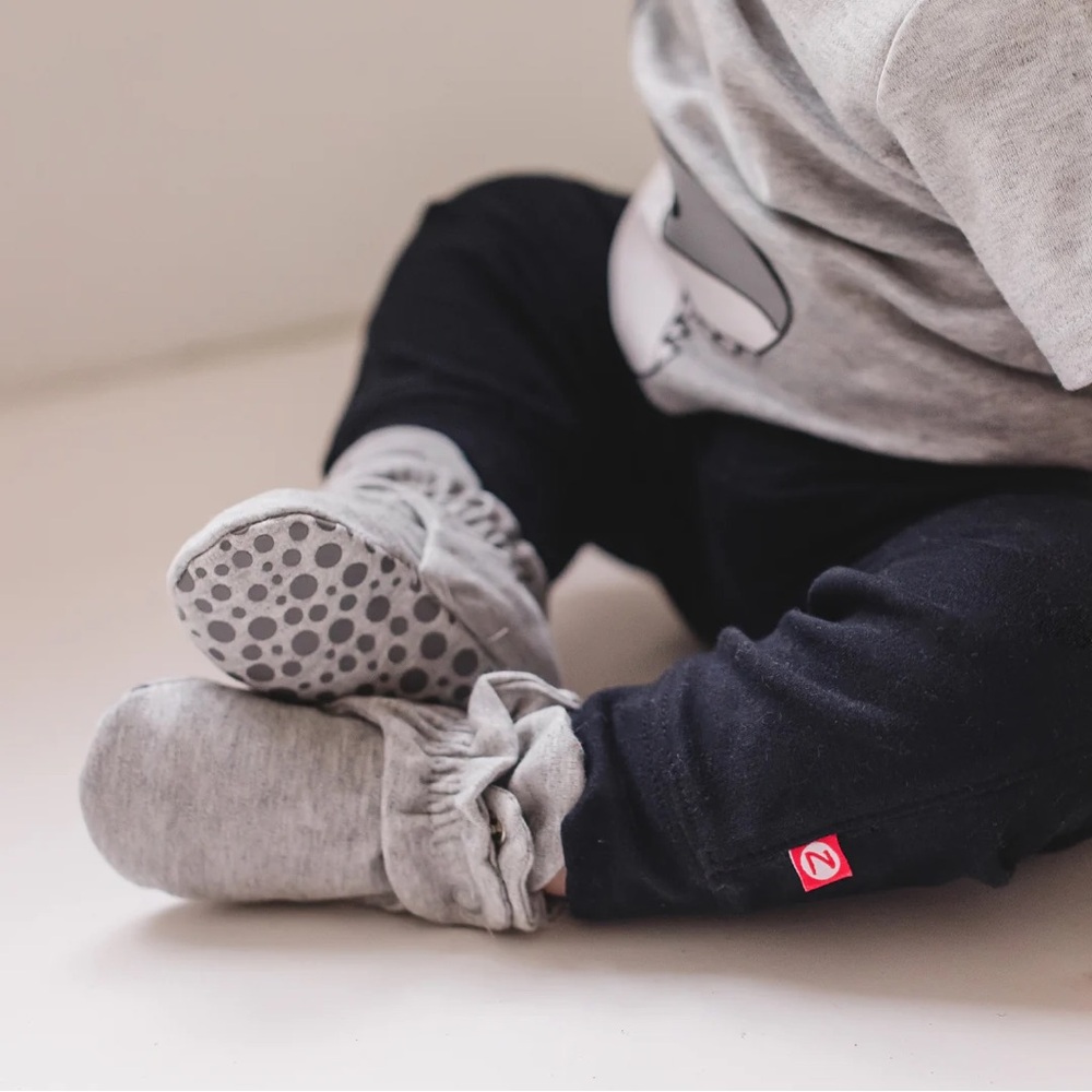 Zutano Gray Baby Booties 0-3M